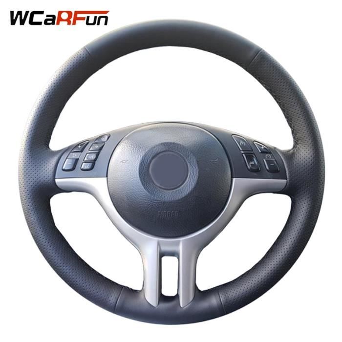 Fil gris - housse de volant de voiture en cuir artificiel noir, cousu à la  main, personnalisable, pour BMW E3 - Cdiscount Auto
