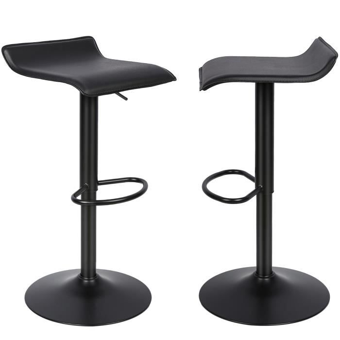 Shenglimeii TABOURET DE BAR 2 tabourets de bar noirs H : 55-75cm
