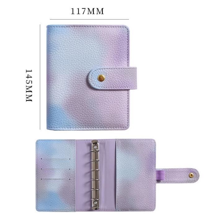 2 Couvertures De Carnet A6 – Reliure PVC Souple Arc-en-Ciel à 6 Anneaux, Imperméable Et Pailletée, Protection Pour Feuilles Mobiles