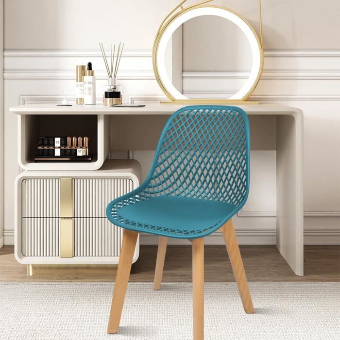 chaise en bois yyqx - matériau écologique - bleu