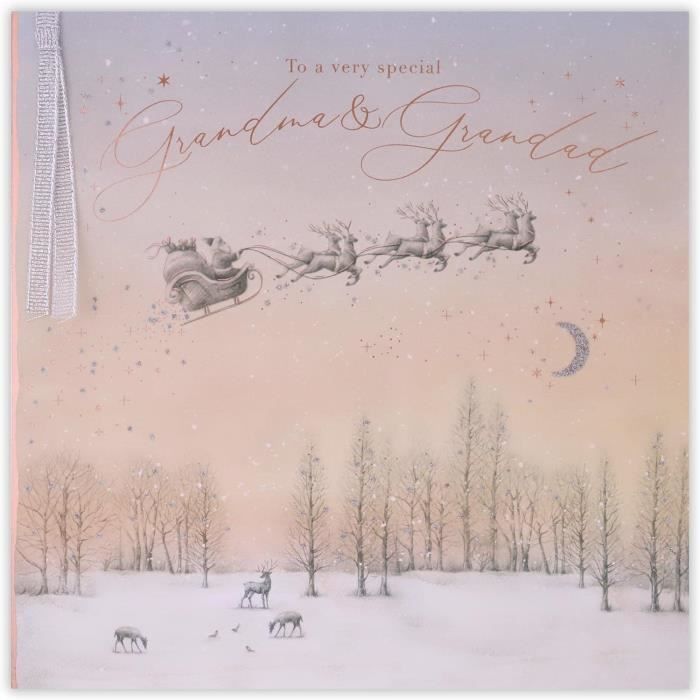  Carte De Noël Pour GrandMère Et GrandPère Motif Cerf[u3559