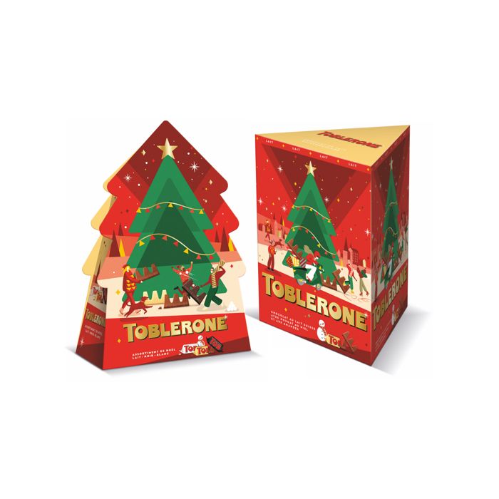 Chocolats noël : 1 Boîte Sapin Assortiment Toblerone + 1 Mini Lait Toblerone  - Cdiscount Au quotidien