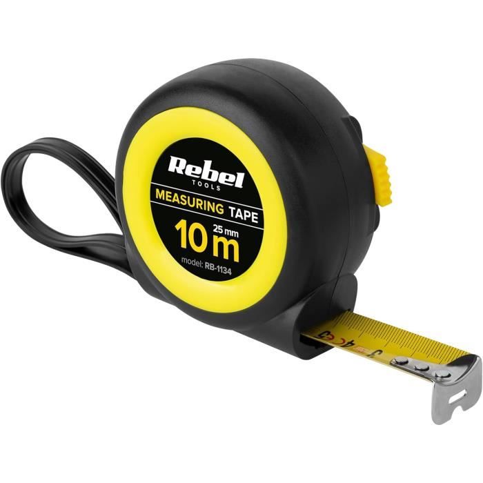 Flexomètre Professionnel, Mètre Ruban 3 M, Largeur 16 Mm, Pointe