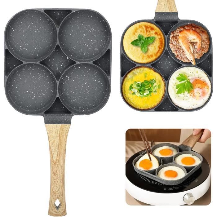 Poêle à Panca, Petite Poêle à Frire Poêle à Crêpes 4 tasses pour Oeuf