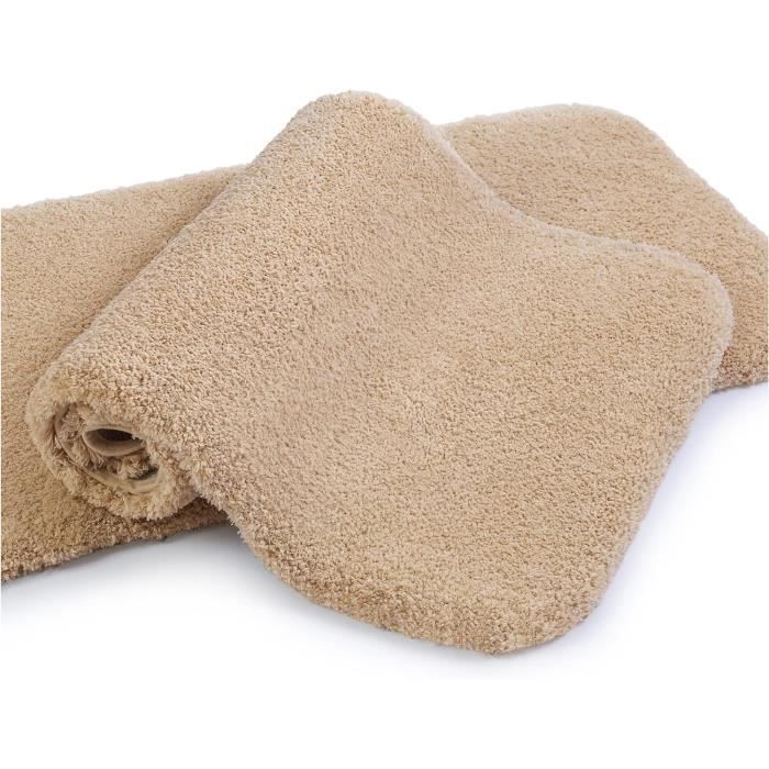 Lot De 2 Tapis De Bain Antidérapants - Gris - Lavables En Machine