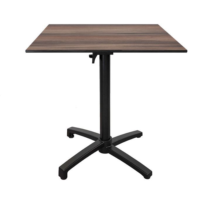 Restootab Table de jardin carrée pliante Bois - vue 2