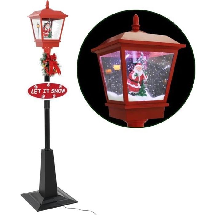 Lampadaire de Noël avec Père Noël 180 cm LEDREN Cdiscount Maison