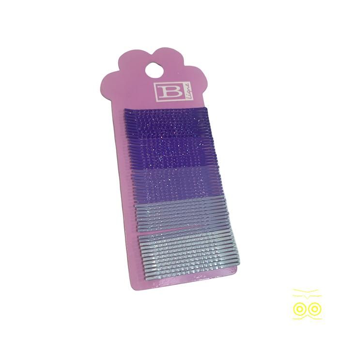 50 Barrettes Métal Violettes