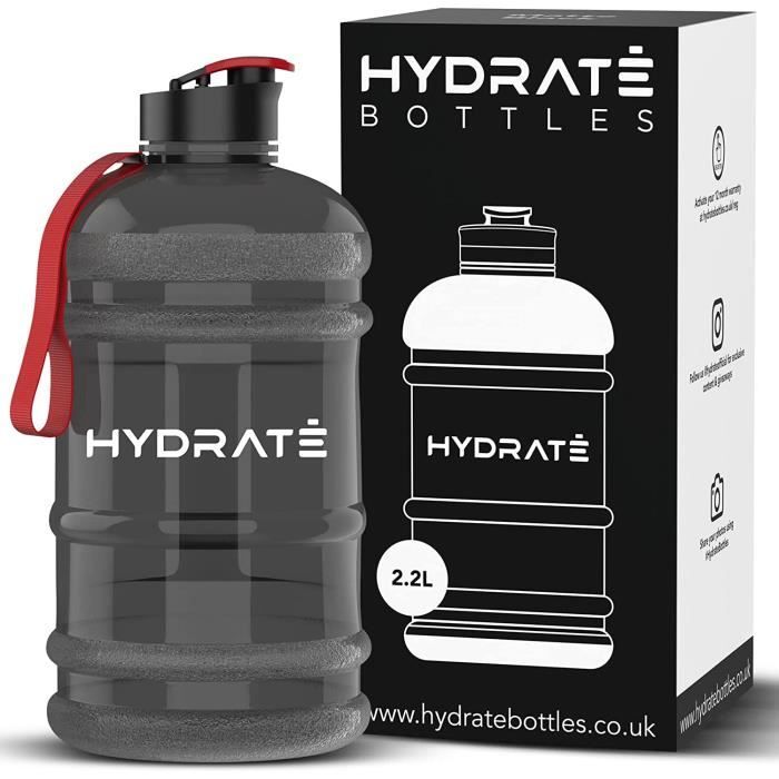 Gourde De Sport Bulk - 2,2 Litres - Transparente - Sans BPA - Bouchon Anti-Fuites - Pour Entraînement
