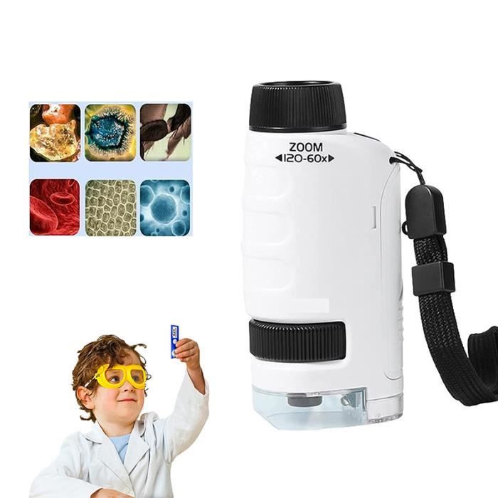 Mini kit de microscope de poche pour enfants, microscope de