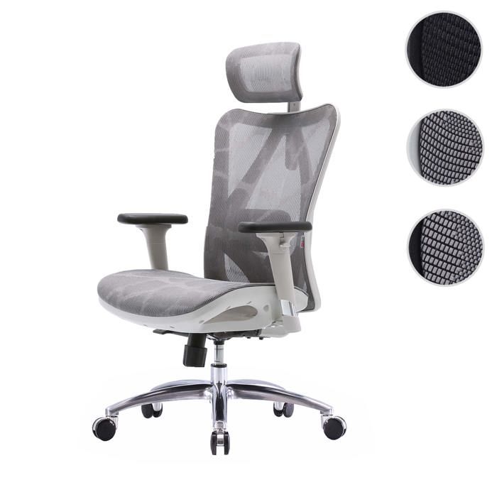 MCW SIHOO chaise de bureau ergonomique charge max. 150kg gris/blanc