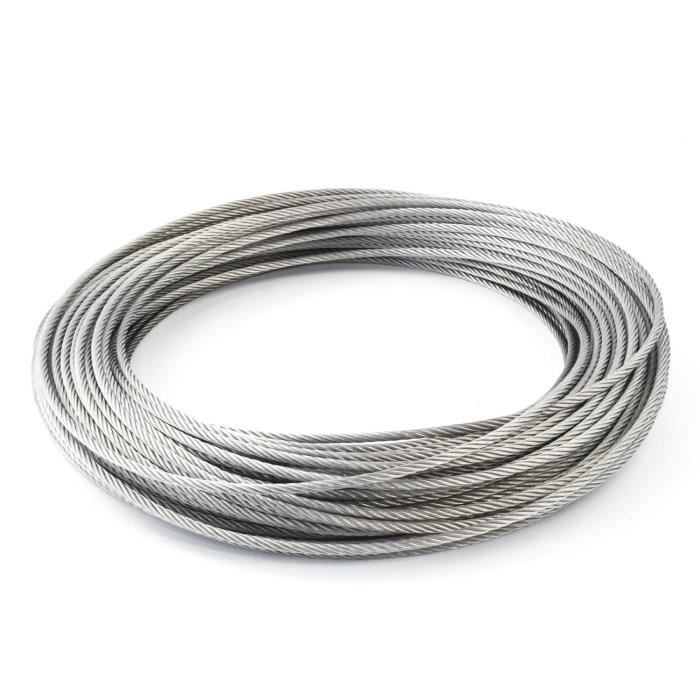 Dia de 1,5mm 7x7 25M de Longueur Cable fil Corde en acier inoxydable pour le levage R Cable en acier inoxydable SODIAL 