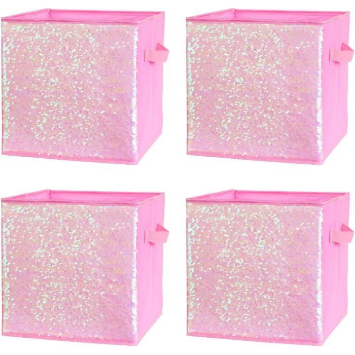 Boîtes de Rangement Tissu-Oxford, Cube de Rangement Tissu, Pack de 4, Brun  Clair, 30 x 30 x 30 cm[595] - Cdiscount Maison