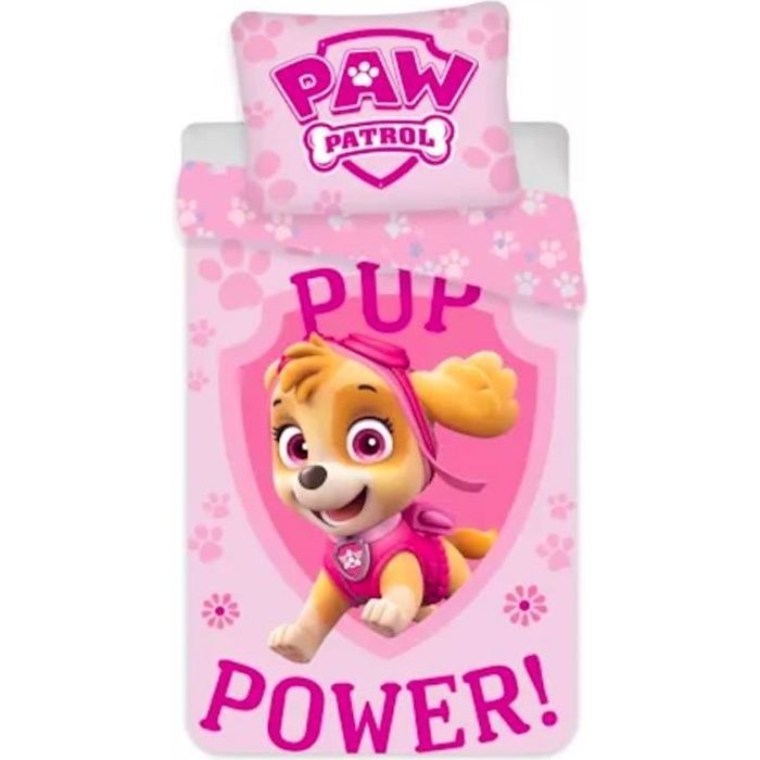 Parure De Lit Bébé Paw Patrol 2 Pièces 100% Coton - Housse 100x135 Cm + Taie 40x60 Cm - Douceur Et Confort Pour Vos Enfants