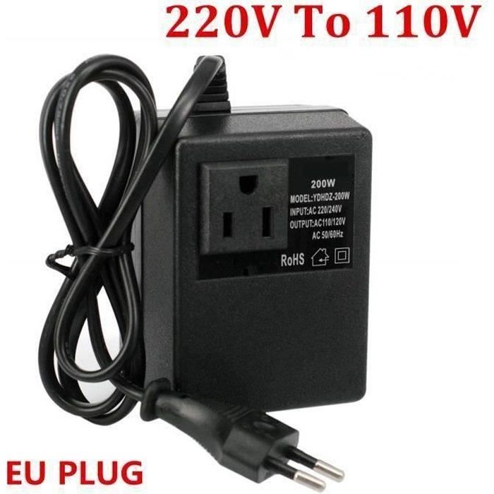 Transformateur AC 220V à 110V EU Plug 200W D03632 - Cdiscount