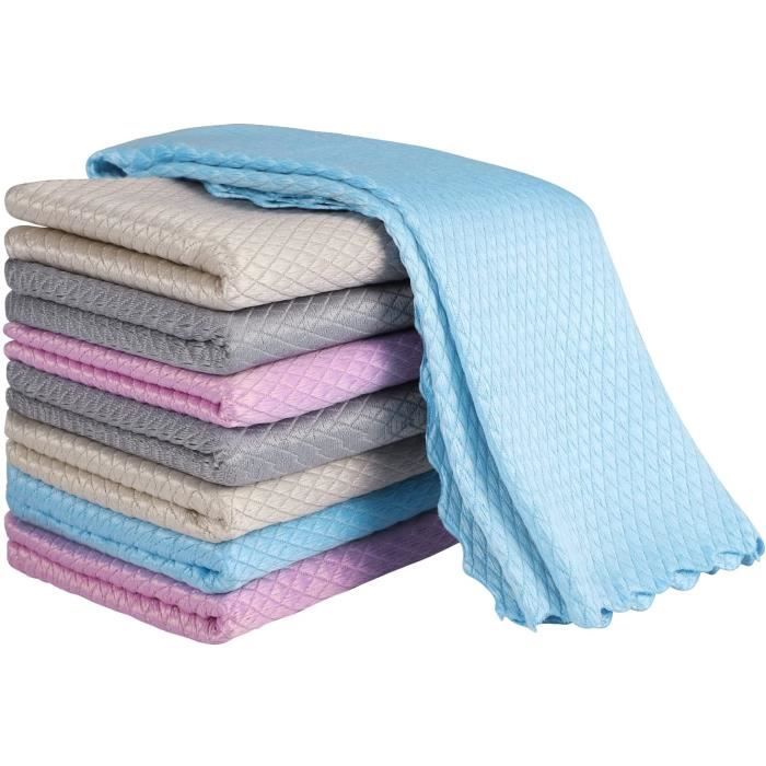 Lot de 8 serviettes de séchage à tissage gaufré en microfibre pour les  détails de la voiture, la cuisine et la maison, chiffon de nettoyage en