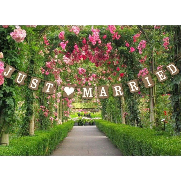 3m Decoration Mariage Champetre Banderole Mariage Just Married Deco Mariage Theme Voyage Pour Mariage Style 02 Cdiscount Maison
