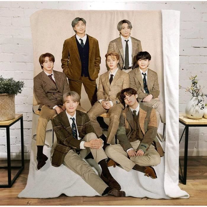 Kpop BTS Plaid Couverture Polaire de Lit Canapé Bangtan Boys