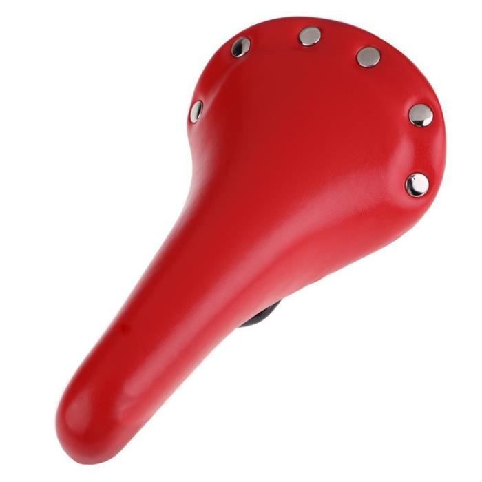 Selle Cuir PU Rivets Selle De Vélo Vintage En Cuir PU Avec
