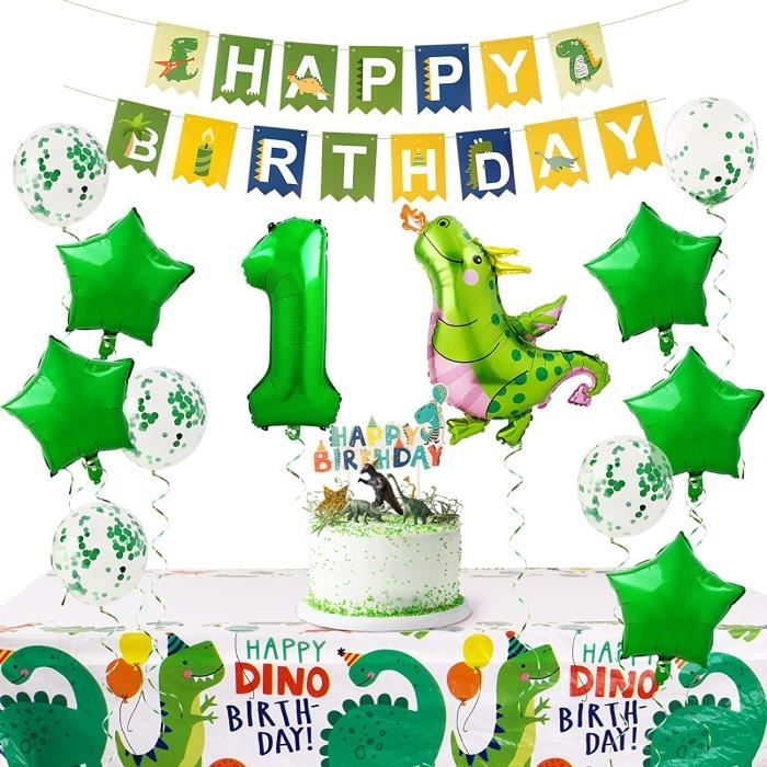 Décoration Anniversaire Dinosaure 1 An 12 Ballons + 1 Banderole