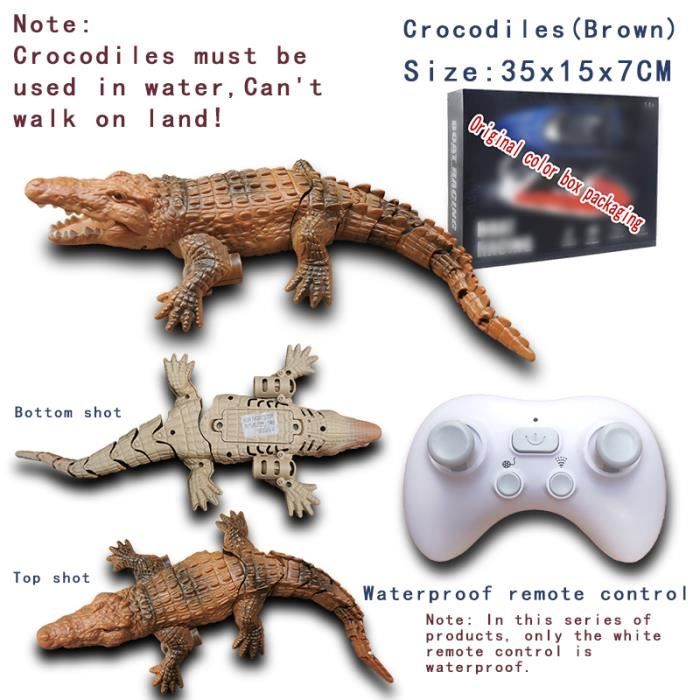 Crocodile Télécommandé Top Race - Jouet Réaliste Avec Sons Et Lumières - Idéal Pour Farces Et Animations - À Partir De 3 Ans
