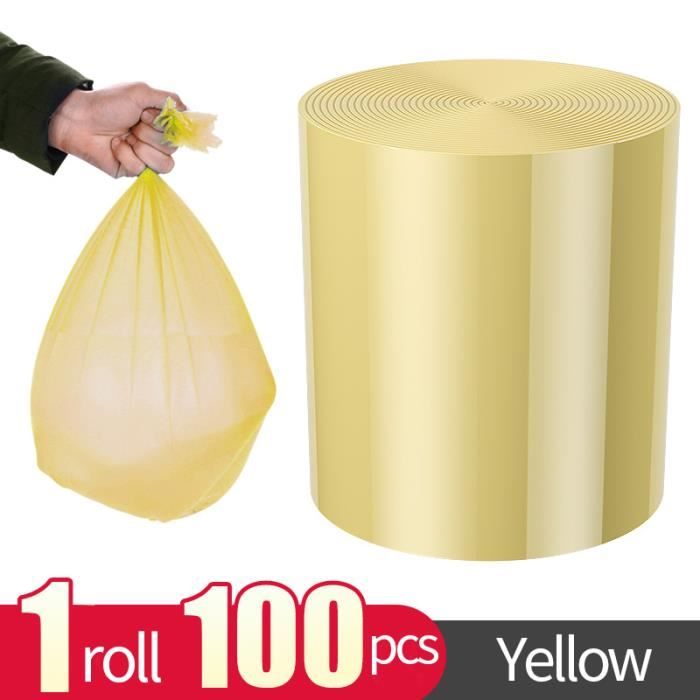 100 pcs - 1 rouleau jaune - sac poubelle suspendu 45x50 cm, sac à ordures  moyen ménage cuisine salon et salle - Cdiscount Au quotidien