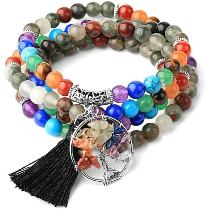 Boho Pierre naturelle Perles multicouche Tassel Chaîne Bracelet Charme Femmes Bracelet Set Boho Pierre naturelle Perles multicouche Tassel Chaîne Bracelet Charme Femmes Bracelet Set