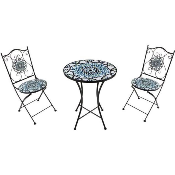 Ensemble Bistro Extérieur AXI Amélie - 2 Chaises 1 Table - Mosaique Multi Couleur - Salon de Jardin Bistrot Ensemble Bistro Extérieur AXI Amélie - 2 Chaises 1 Table - Mosaique Multi Couleur - Salon de Jardin Bistrot