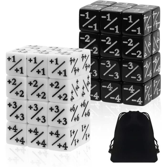 Lot De 48 Dés Compteurs D6 - Jetons Pour MTG, CCG, Jeux De Cartes | Acrylique 16mm, Sacs Inclus