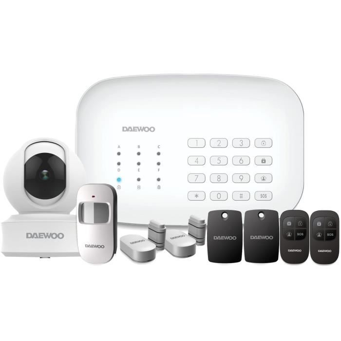 Alarme connectée DAEWOO Pack SA601 Centrale avec sirène et batterie de sauvegarde