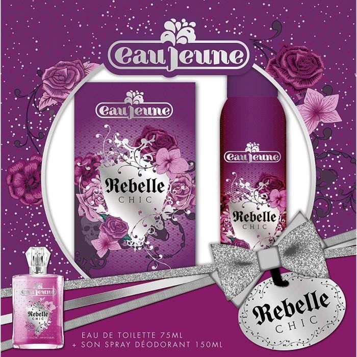EAU JEUNE - Coffret Parfum - REBELLE CHIC - Eau de toilette 75ml + Déodorant 150ml