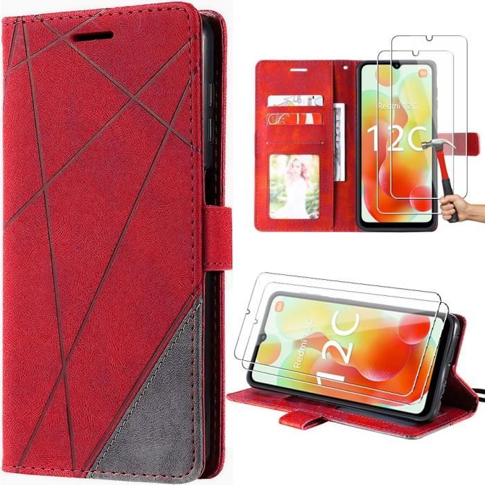 Oududianzi Coque Copatible Avec Xiaoi Redi 12C/11A Avec 2 Verre Trepé,Lentille Coulissante