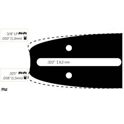 Guide Chaine Tronçonneuse Einhell 35cm 38 Lp .050 1 3mm . - vue 5