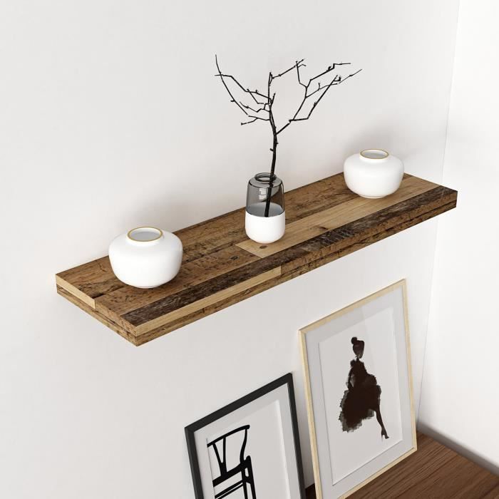 Étagère murale Bredebro 3 6 x 80 x 23 cm effet bois ancien Étagère murale Bredebro 3 6 x 80 x 23 cm effet bois ancien