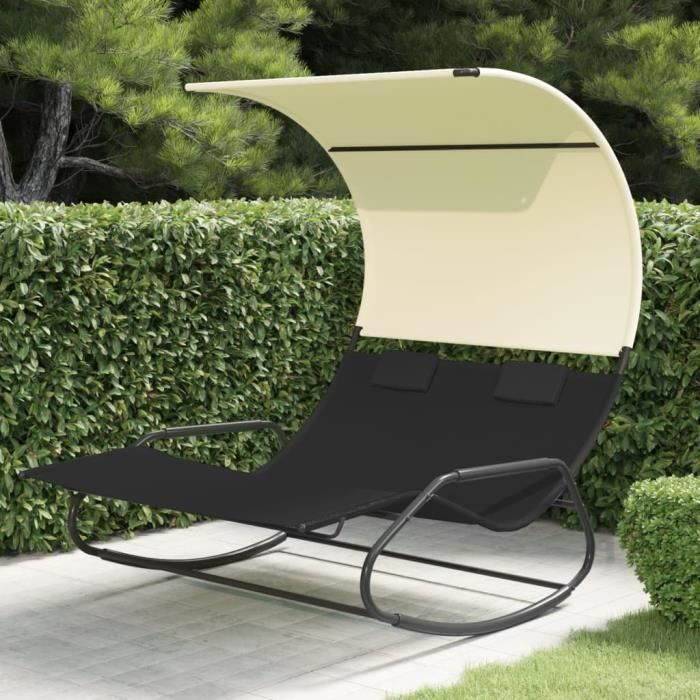 Chaise Longue Suspendue Avec Support En Arc - Balançoire Hamac Grise Pour Porche Et Jardin