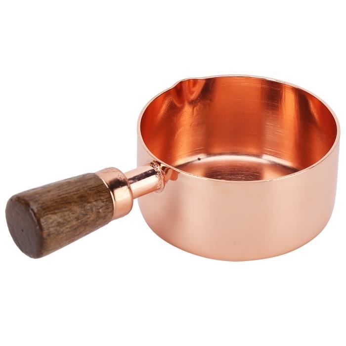 Mini Casserole Acier Inoxydable Or Rose 11.5 Cm - Chauffe-Beurre Avec Bec Verseur