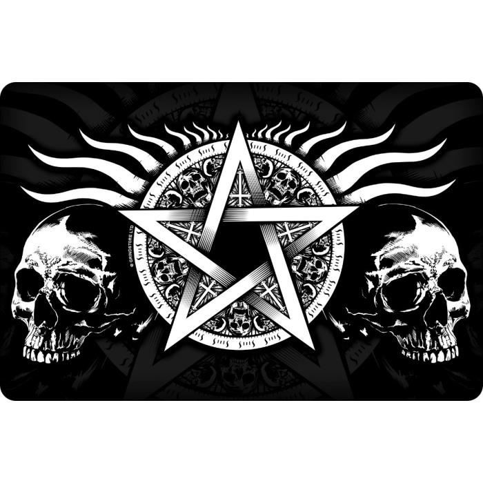 Grindstore Borsa Tote In Cotone – Teschio E Pentagramma, 38x42 Cm, Nero, Leggera E Riutilizzabile - 2