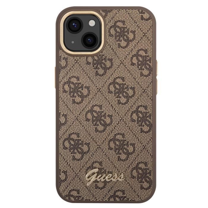 Coque MagSafe pour iPhone 13 Metal Plate élégante Guess