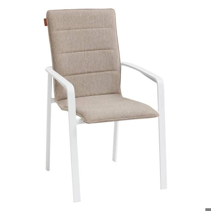Fauteuil de jardin empilable Diese badiane & blanc en aluminium traité époxy - Hespéride