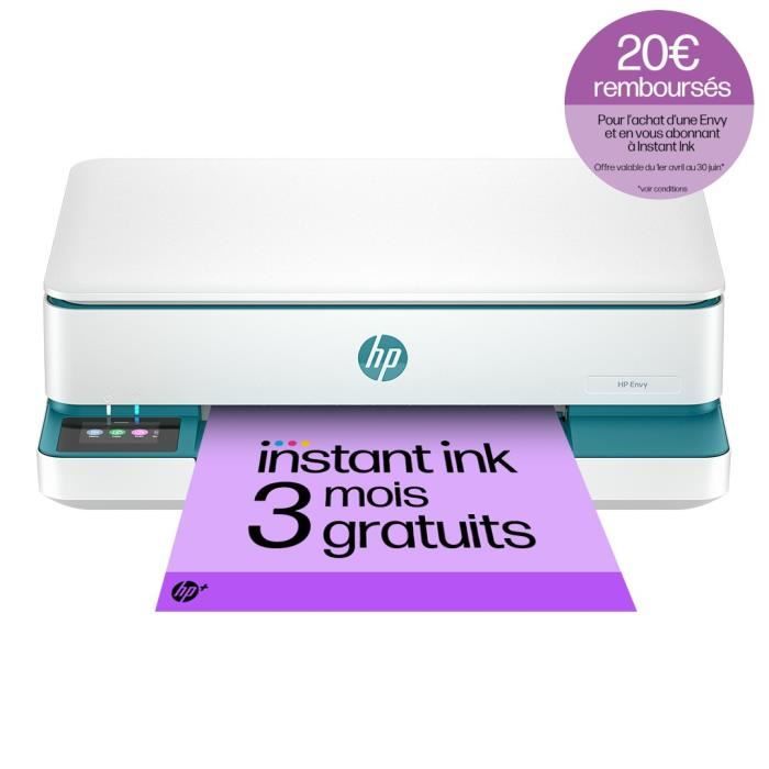 Imprimante tout-en-un HP Envy 6122e Jet d'encre couleur - Copie Scan - 3 mois d'Instant ink inclus avec HP+