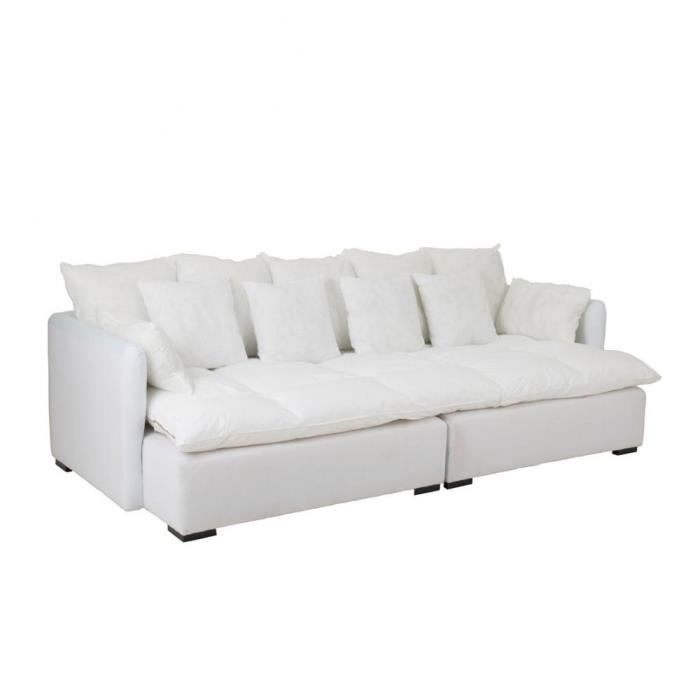 canapé design modulable lita 11 coussins blanc blanc tissu inside75