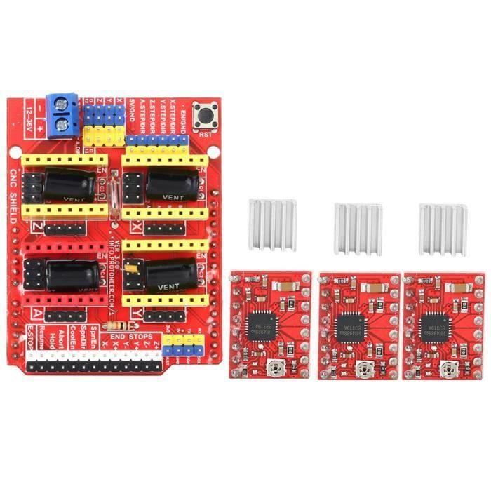 CNC Shield V3.0 Avec DRV8825 - Carte Extension Pour Imprimante 3D Et Machine De Gravure - Kit DIY