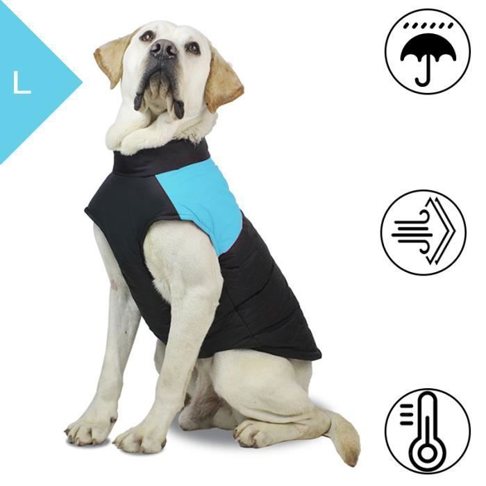 Meilleurs prix pour Manteau Chien, Coupe-vent et Imperméable Chaud Manteau Chien d'hiver,Mode Manteau pour Chien Petit Moyen Grands Chiens-Bleu L
