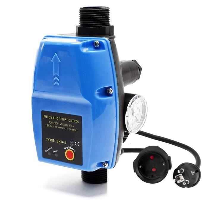 1pc Pièces de pompe à eau de puits Le meilleur choix de commutateur de commande de pression réglable bipolaire 220VAC Durable Pressostat 