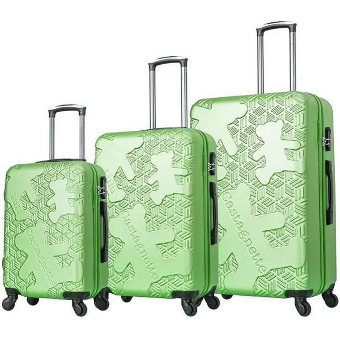 LULU CASTAGNETTE Ensemble de 3 valises roulettes vert ll