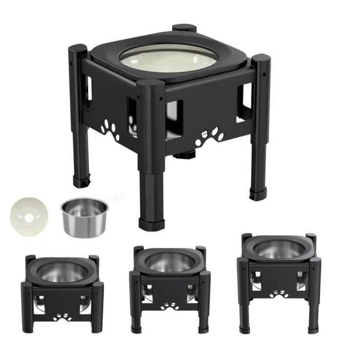 Meilleurs prix pour MENGDA Gamelle pour Chien Surélevée Support Porte Gamelle Chien Surélevée 3 Hauteurs Réglables Rehausseur Gamelle pour Chien