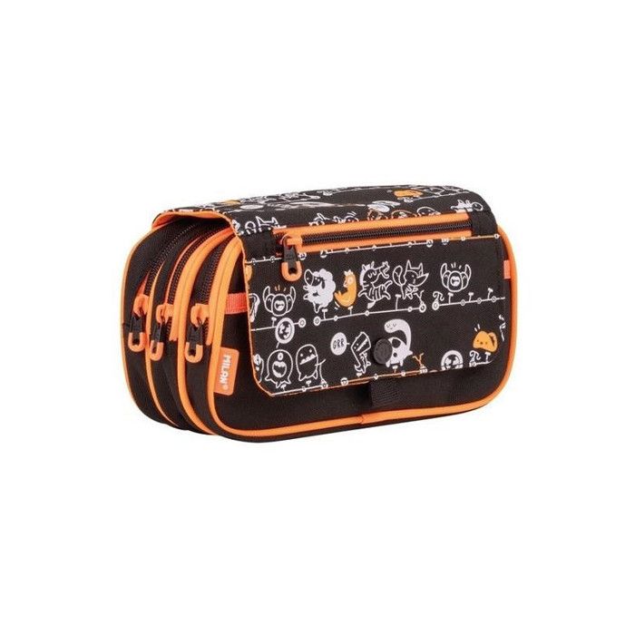 Trousse Scolaire Double Plat Grafoplás - 2 Compartiments, 2 Poches, 21x12 Cm, 7 Couleurs