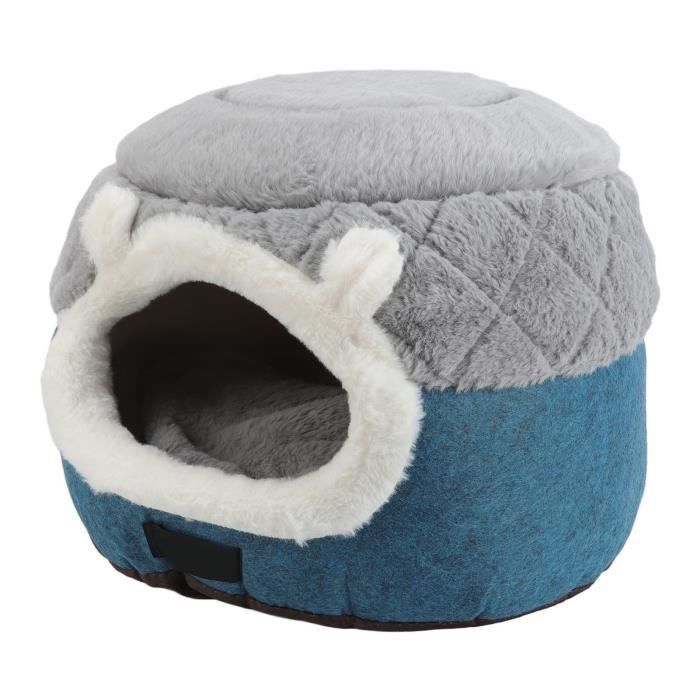 Meilleurs prix pour minifinker Lit de chat Lit pour chat animalerie poubelle Niche chaude matelassée pour chat à double usage, vert foncé et gris S