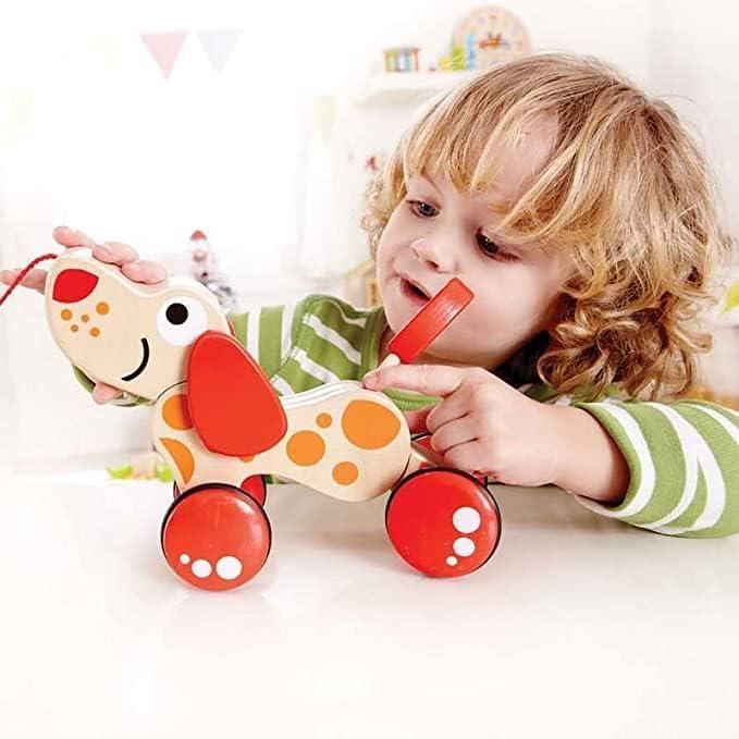 Jouet à Tirer Chien En Bois Hape - Jeu D'Éveil Motricité 1 An Et Plus - Jouet Bois Éducatif