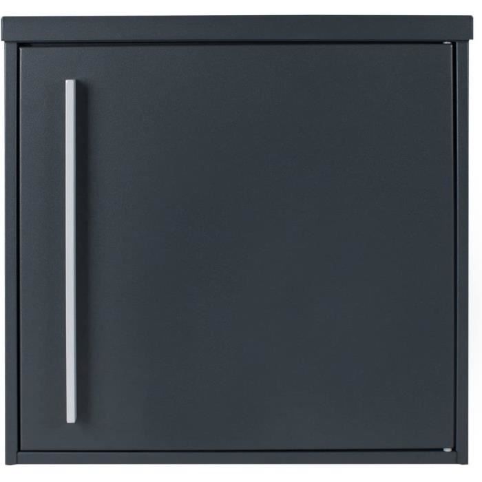 Boîte Aux Lettres Murale Grise Avec Serrure - Grande Taille, Résistante Aux Intempéries